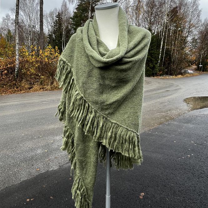 Hovedbilde Sjal i mohairmix - olivengrønn
