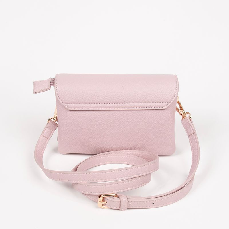 DANIELLE clutch pudderrosa i imitert skinn