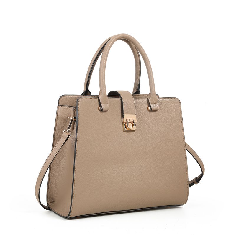 SIDSEL håndveske med lås beige