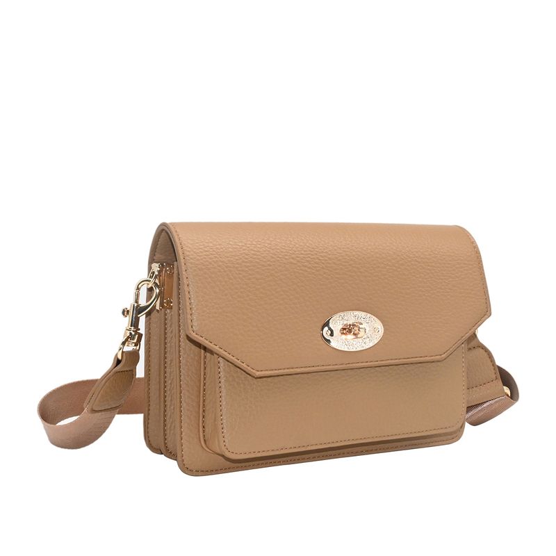 EMELY clutch med främre spänne - camel