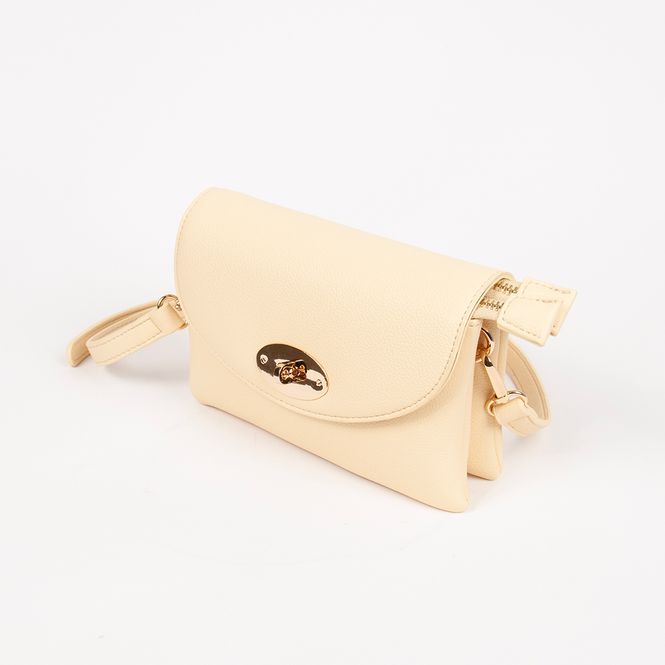 Huvudbild DANIELLE clutch gul pastell i imiterat skinn
