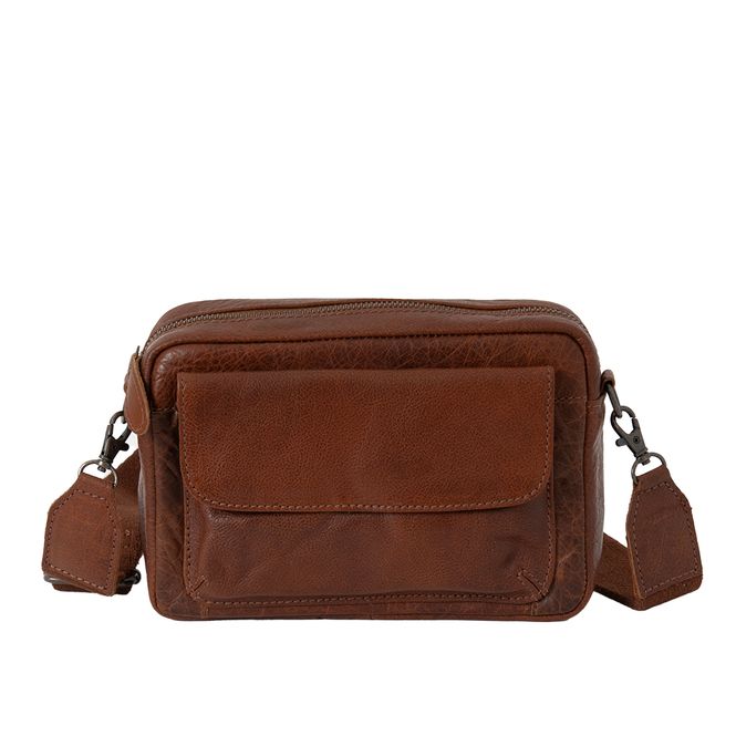 Huvudbild LAVA läder clutch med ytterficka - brun