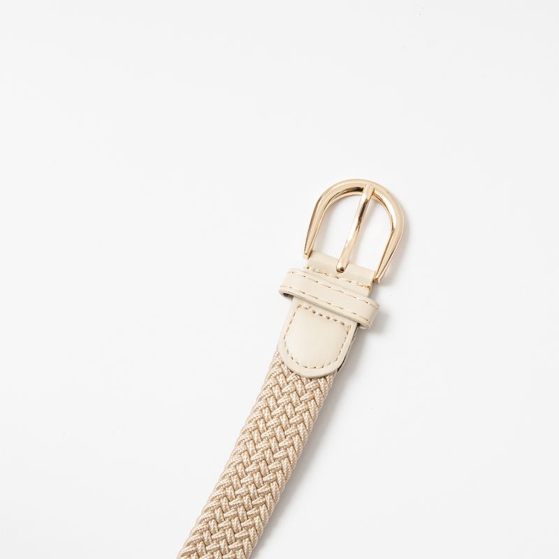 Smalt resårbälte, guld - ljus beige