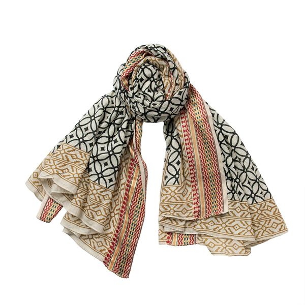 Bild på Härlig scarf i bomull med terratryck - svart