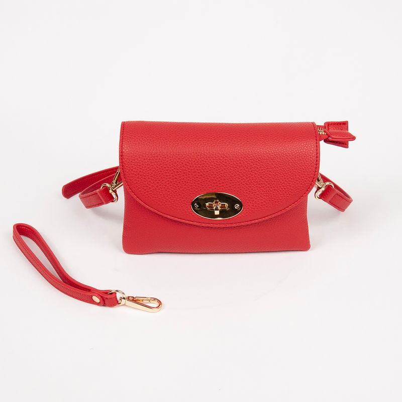 DANIELLE clutch röd i imiterat skinn