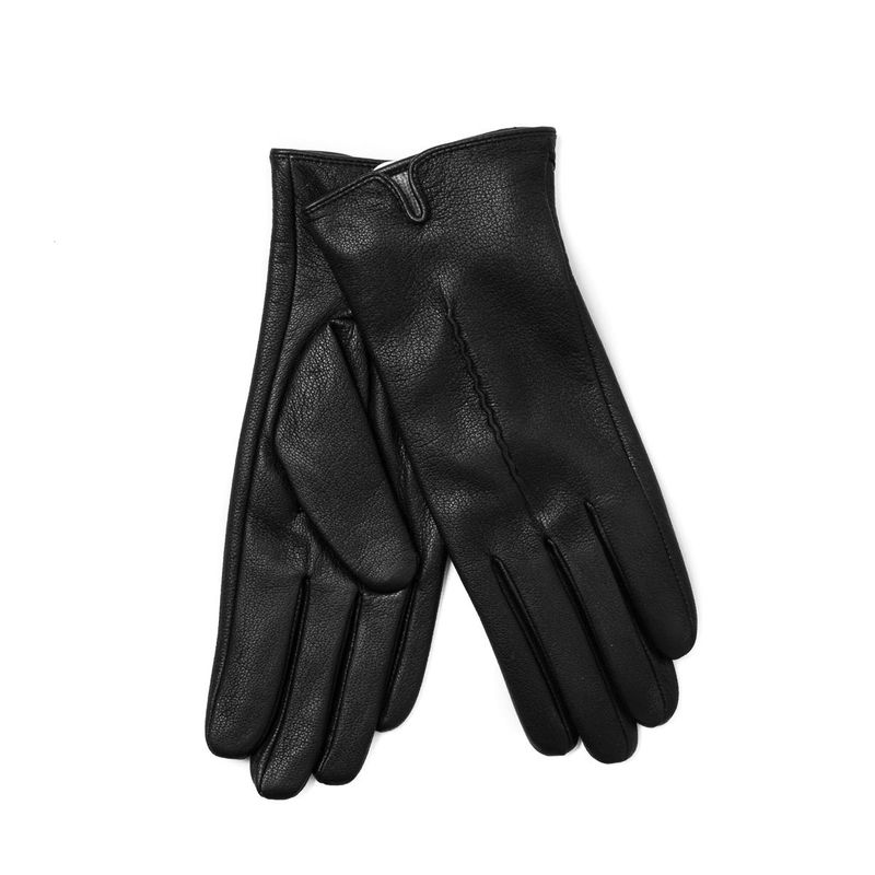 Läderhandskar med söm - svart