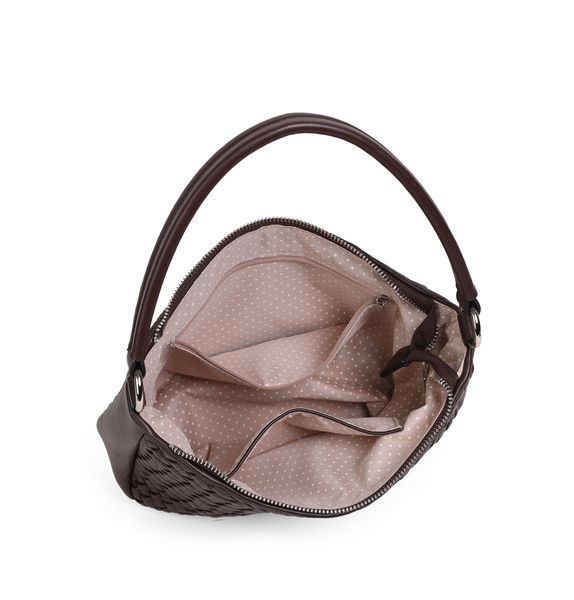 Huvudbild Harriet liten flätad bag brun - stilren väska i ...