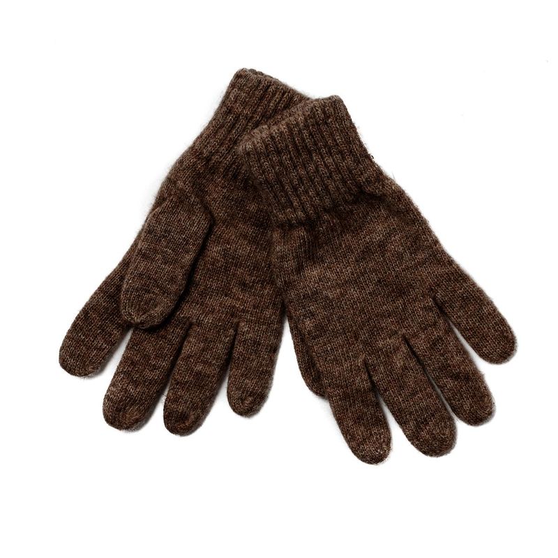 Stickad vante - brun