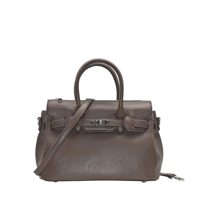 Havanna liten shopper silver - brun väska i imitationsskinn