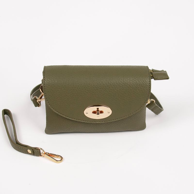 DANIELLE clutch olivengrønn i imitert skinn