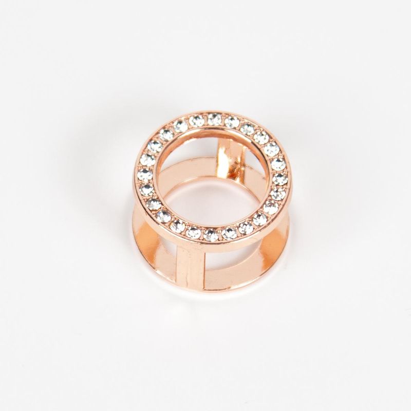 Halsduksring sirkel med strass - roseguld