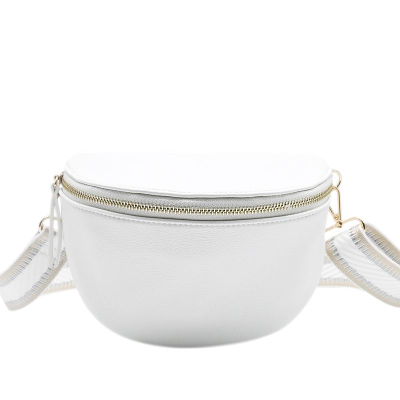 PEPPER bumbag  med mönstrad rem - vit