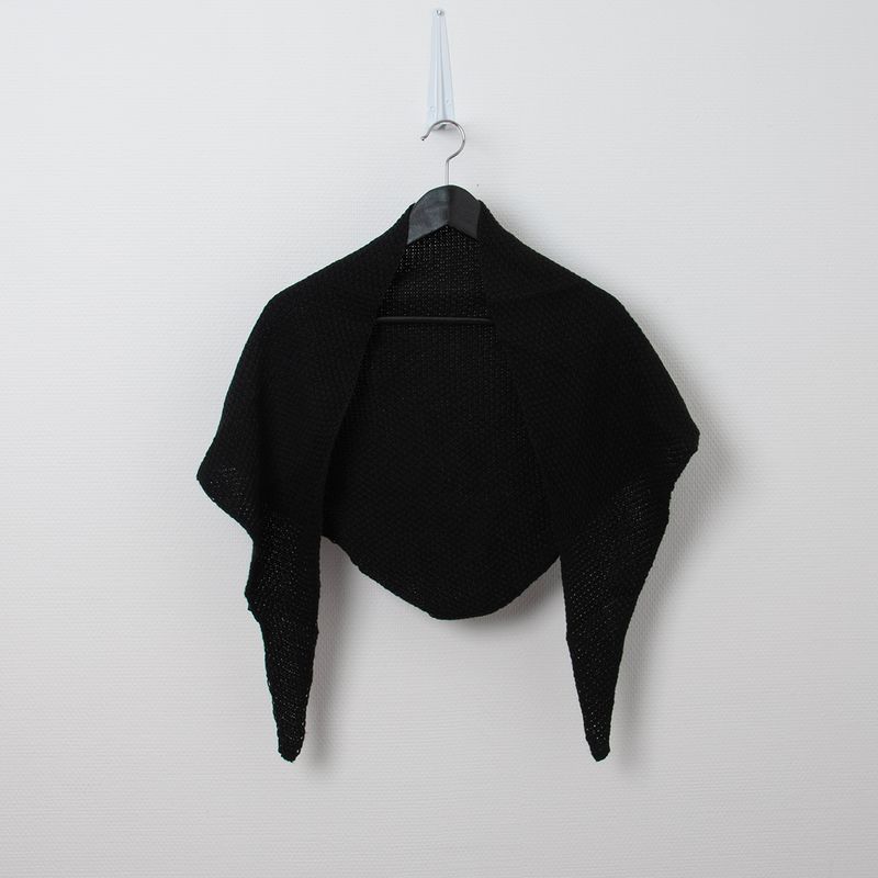 Pärlstickad triangelscarf - svart