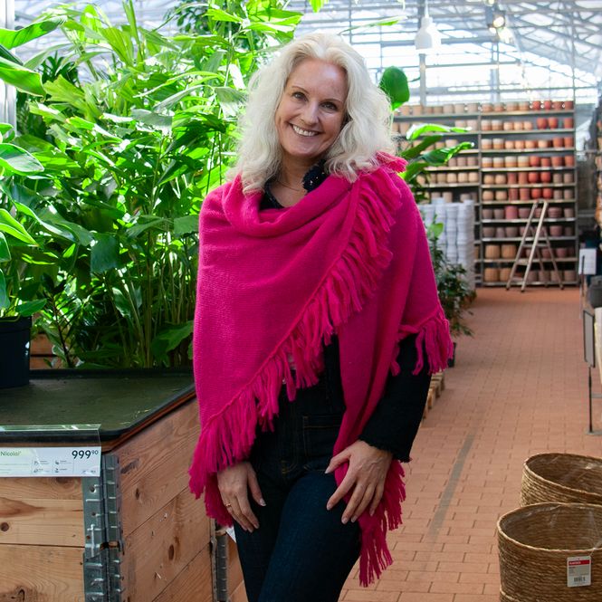 Huvudbild Sjal i mohairmix - starkt rosa