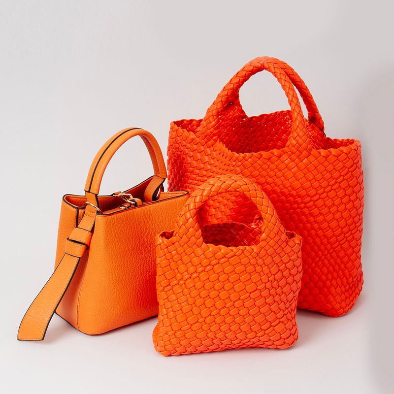 EDDA flätad miniväska - orange