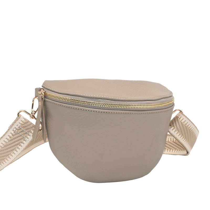 PEPPER bumbag  med mönstrad rem - beige