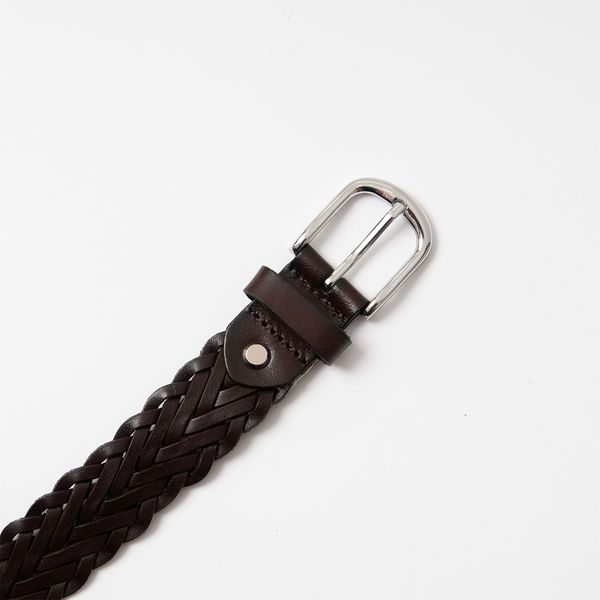 Huvudbild Bälte läder flätat - brunt