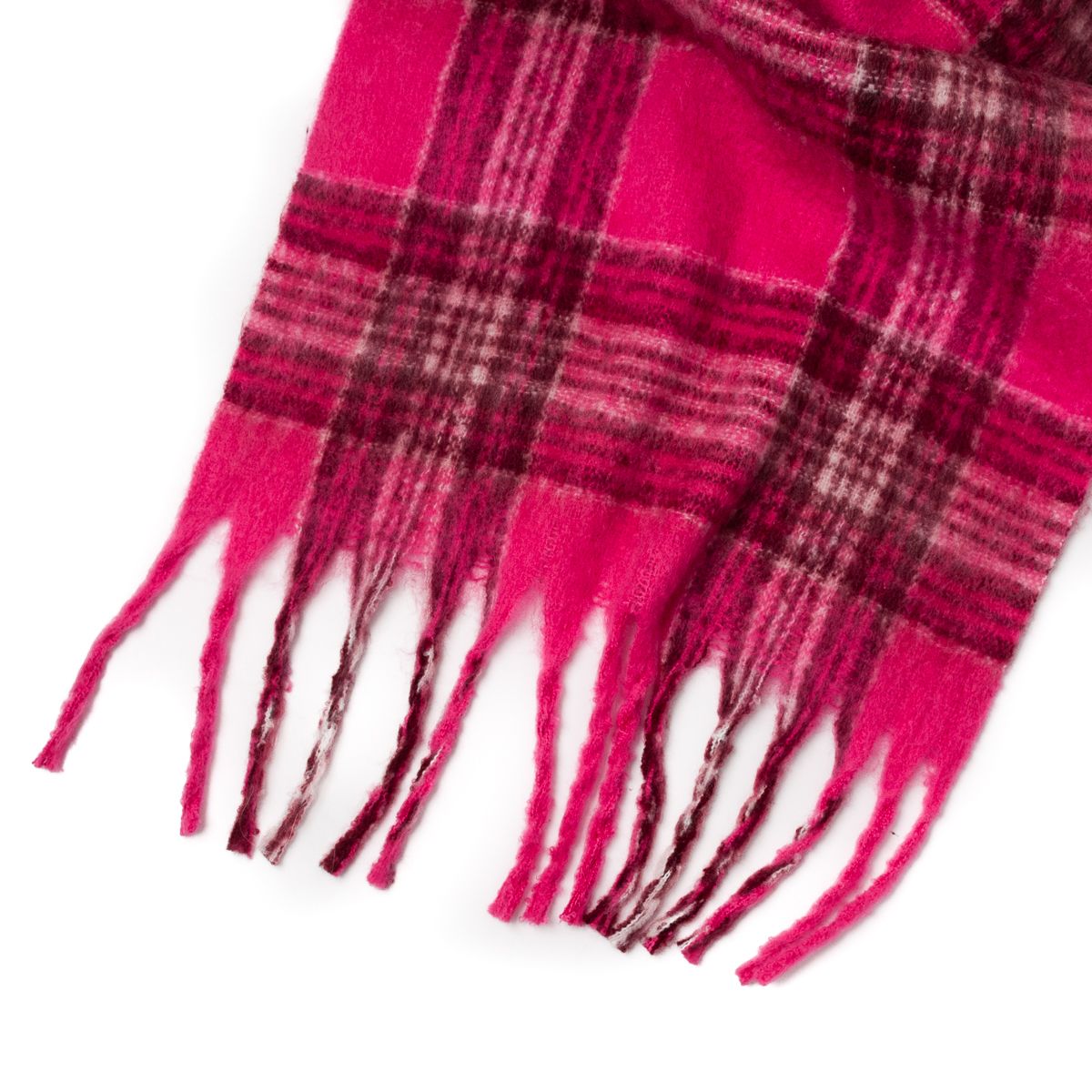 Fluffy skjerf med ruter - rosa