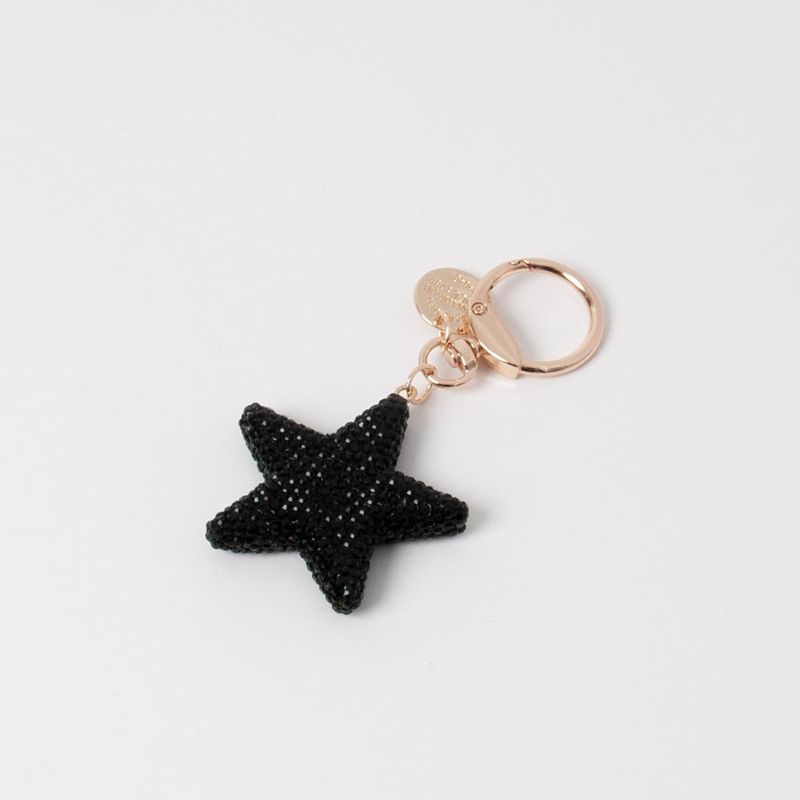 Väskadekoration glitter STJÄRNA - svart