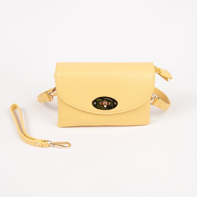 Huvudbild DANIELLE clutch ljus gul i imiterat skinn