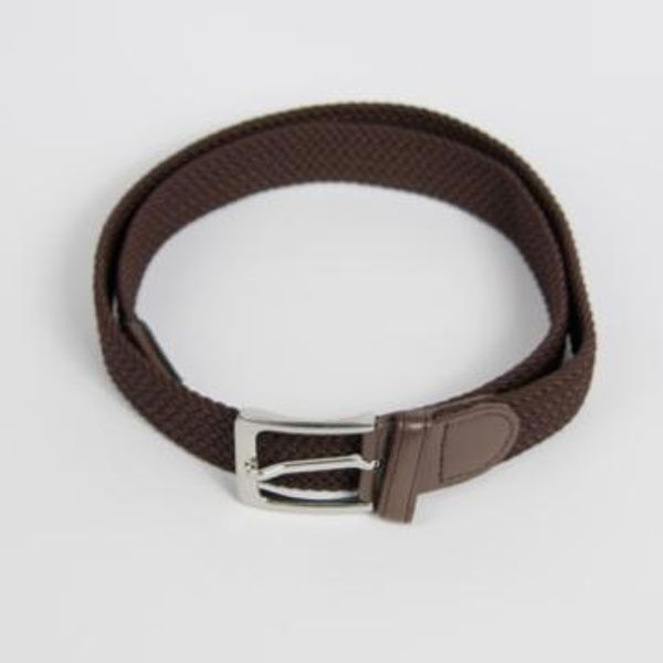 Huvudbild Elastik skärp, firkantet silver buckle - mörk ...