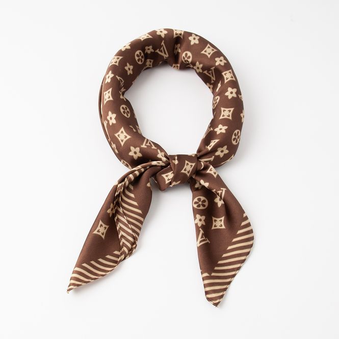 Huvudbild Liten halsduk med LV tryck - brun