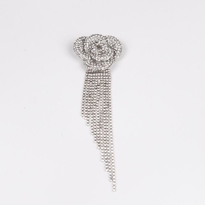 Hovedbilde Rosebrosje med strass og hengende detaljer