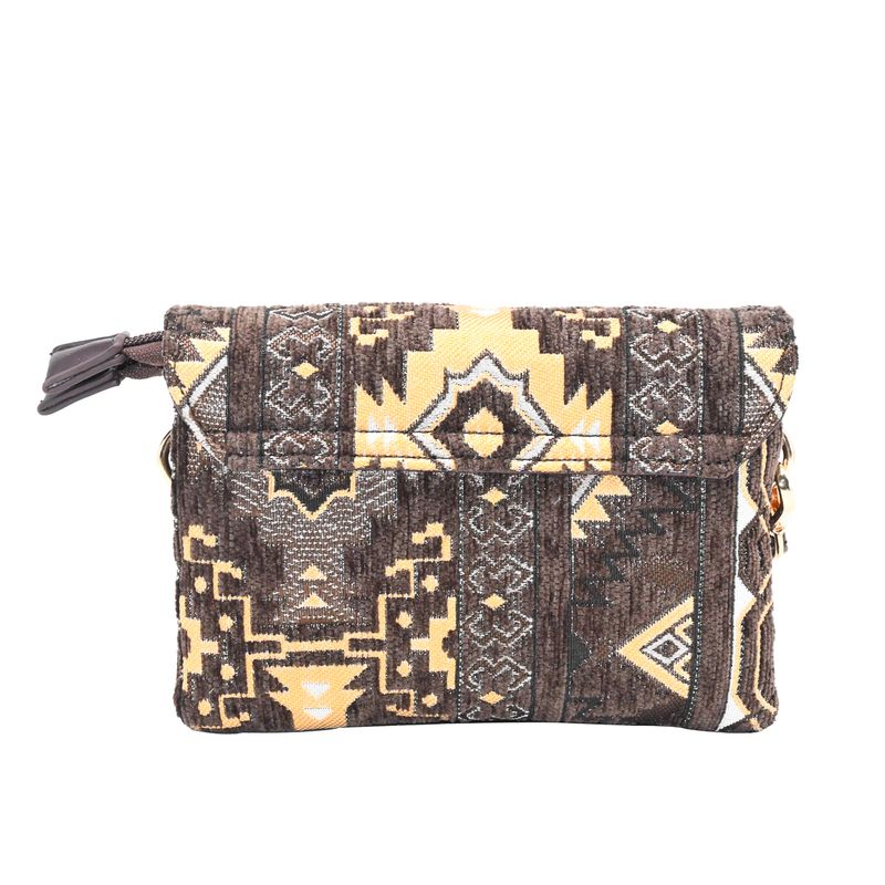 DANIELLE clutch med inka-mønster - brun