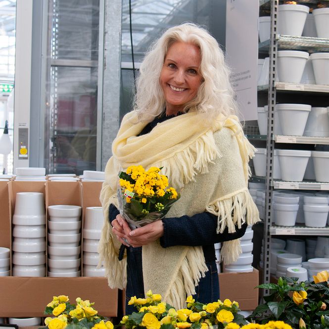 Huvudbild Sjal i mohairmix - ljus gul