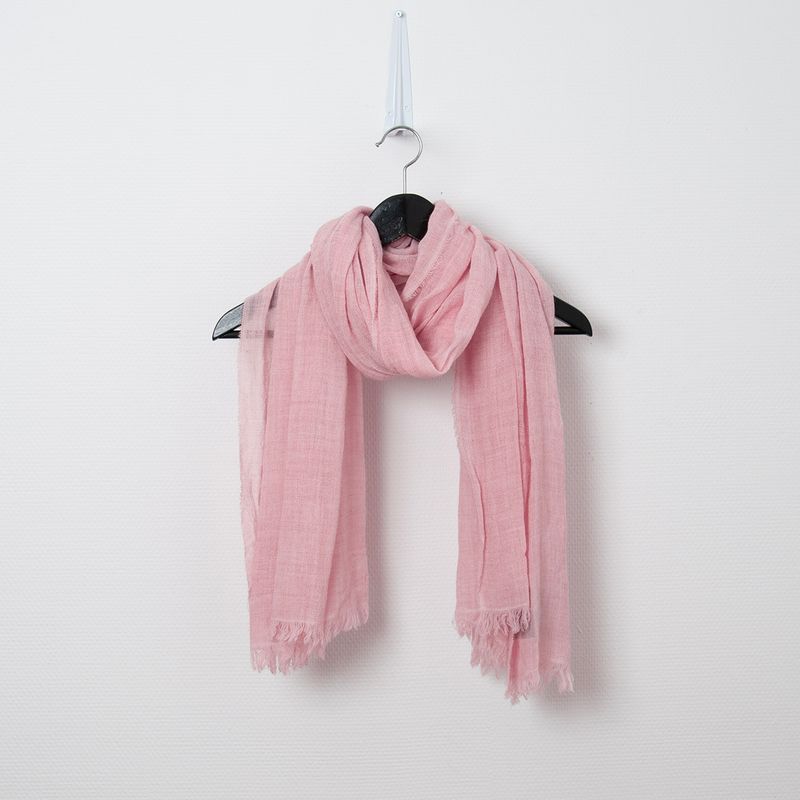 Ull/viskos vävd sjal - ljus rosa