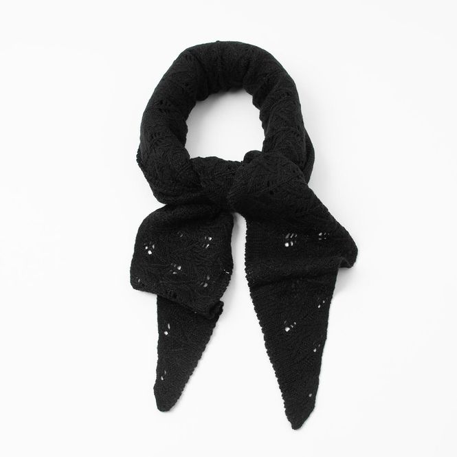 Huvudbild Liten trekantsjal svart - stickad scarf i akryl