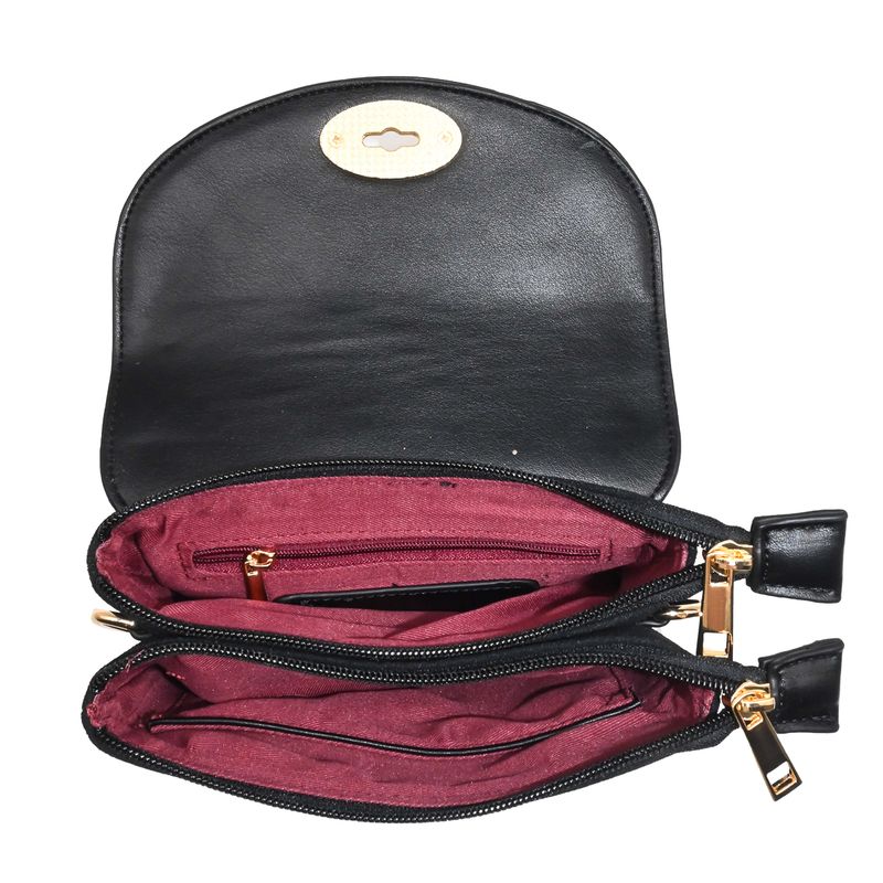 DANIELLE clutch med semsket look - svart