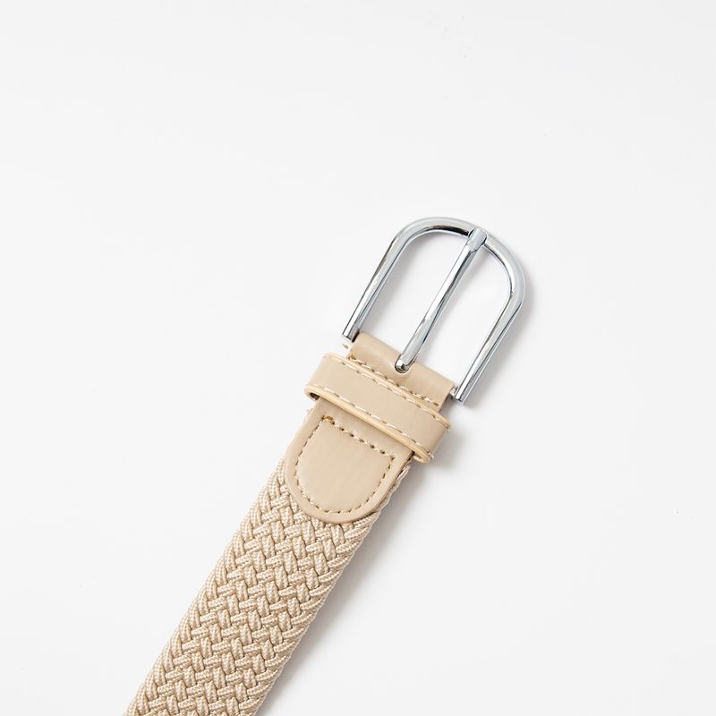 Stickat skärp, silver - beige