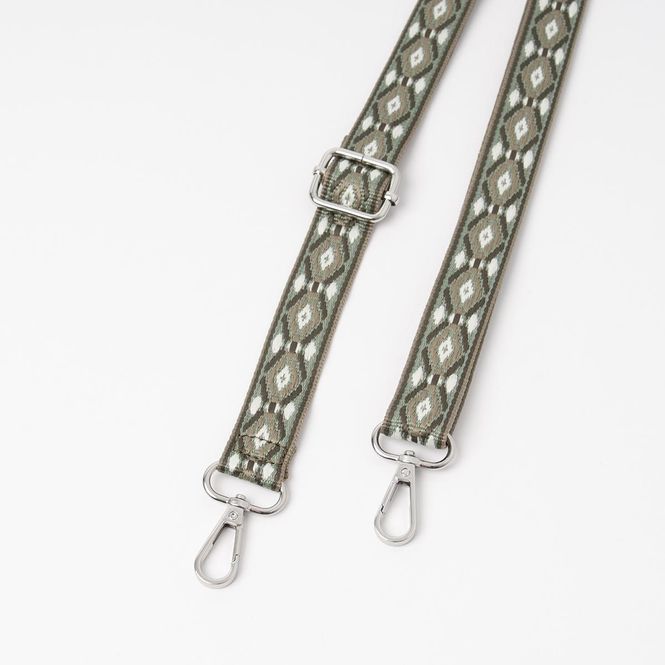Huvudbild Smal axelrem grön - mönstrad justerbar väska rem ...