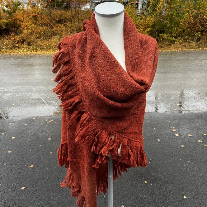 Huvudbild Sjal i mohairmix - mörk orange