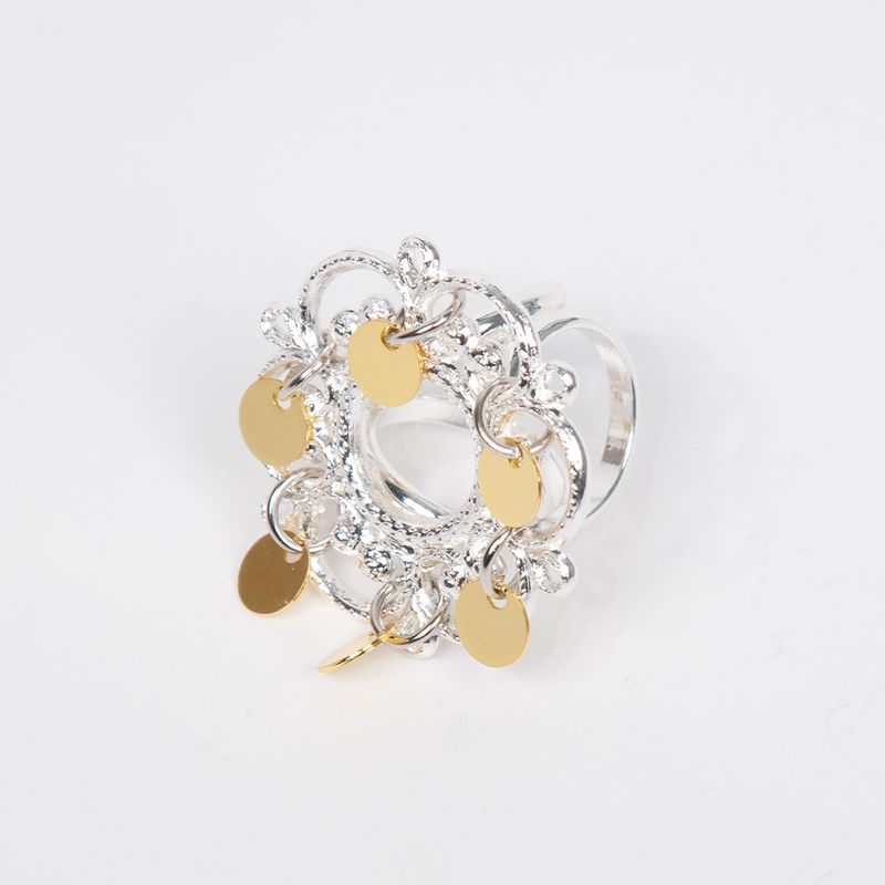 Scarf ring sölja guldfärgad - liten scarvesmycke 3 cm