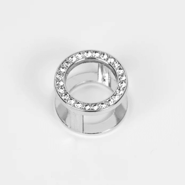 Huvudbild Halsduksring sirkel med strass - silver