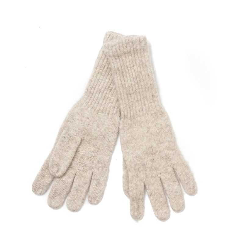 Lång stickad vante - beige