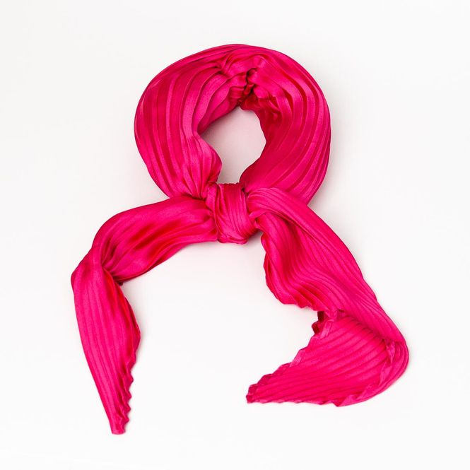 Hovedbilde Plissert skjerf i fuksia 70 x 70 cm – ...