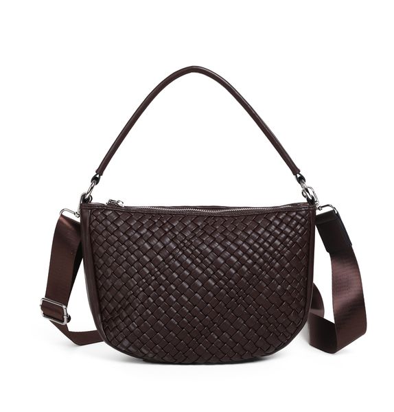 Huvudbild Harriet liten flätad bag brun - stilren väska i ...