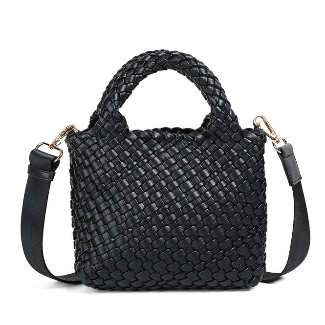Huvudbild EDDA flätad miniväska - svart