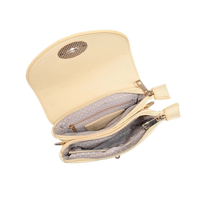 Huvudbild DANIELLE clutch gul pastell i imiterat skinn