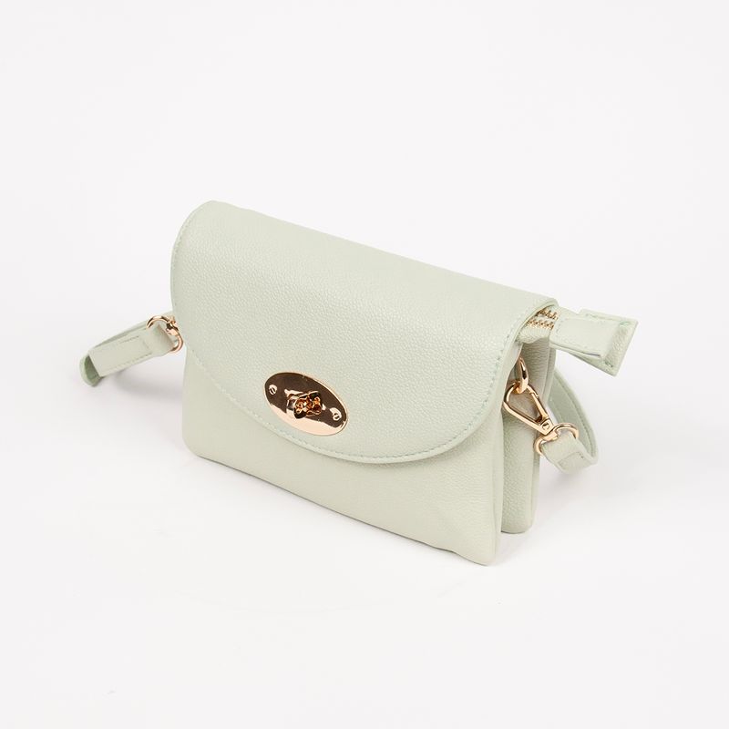 DANIELLE clutch lys grønn i imitert skinn