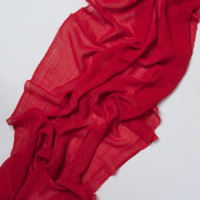 Ull/viskos vävd sjal - röd